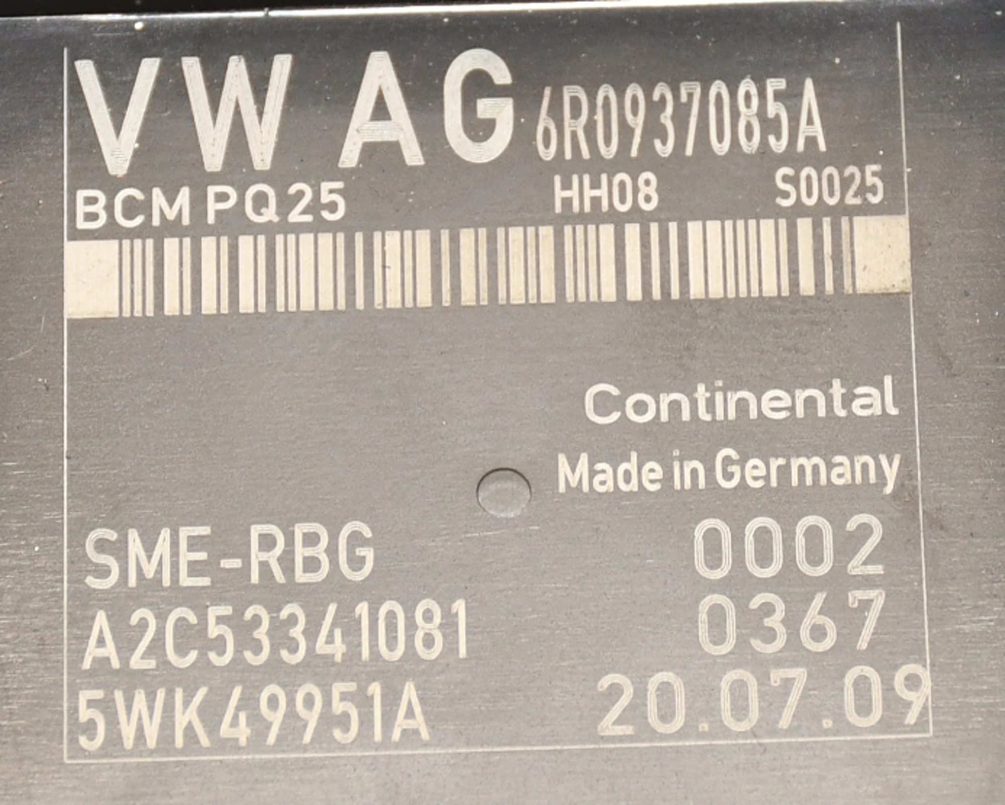 Bordnetzsteuergerät BCM Body Control Module  6R0937085A Z29 Polo 6R Original 