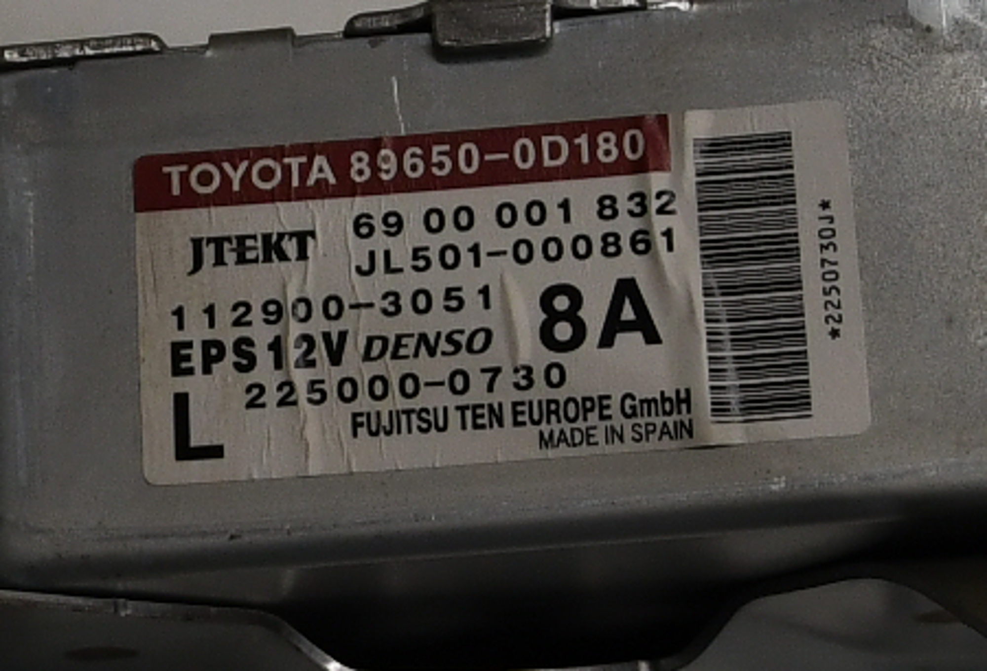 Steuergerät Lenksäule Elektronikmodul  89650-0D180 Yaris P9 Original Toyota 